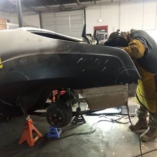 Welding on the Javelin. Making the panels by hand. #classiccarrepair #theshop #amc #javelin #rustrepair