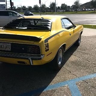 1970 Cuda. The lemon twist paint job is complete. #sikkenspaint #theshop #paintandbody #collision #restoration #peformamce #mopar #cuda