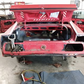 Mach1 getting it's new tailpan. Original paint on the quarters still looking good.
#theshop #rustrepair
